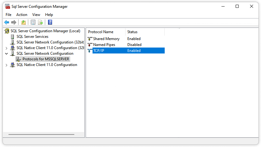 SQL Server TCP/IP Protocol